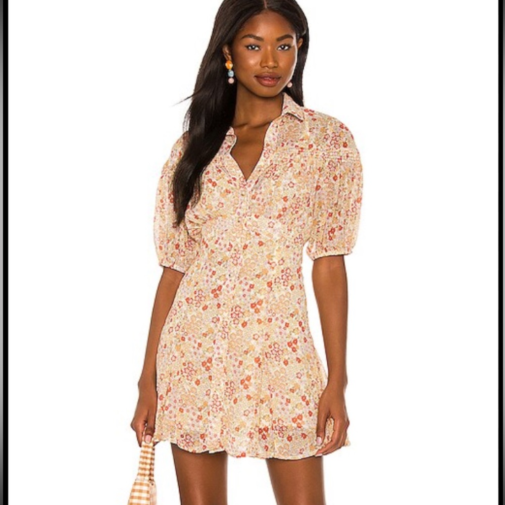 Free People Bonnie Mini Dress In Tea Combo
